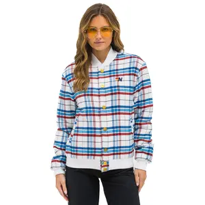 PLAID UNISEX VARSITY JACKET - MONTAUK PLAID