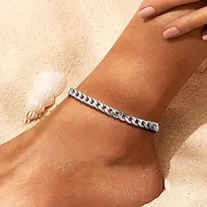 PROSTEEL Cuban Chain Anklets Stainless Steel Hypoallergenic 8-10.5 Inch Adjustable Ankle Bracelets For Women Girlfriend Lovers Gift Box