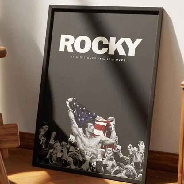 Rocky Poster, Black and White Poster, Retro Movie Poster, Vintage Poster, Rocky Balboa, Gift for Him, Boxing Movie, Gym Poster, Box Film