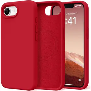 Magnetic for iPhone 17E 16E Smartphone Case, Compatible with MagSafe, [Soft Anti-Scratch Microfiber Lining] Slim Silicone Shockproof Protective Phone Case Cover for iPhone 16E 17E 6.1" Casing Accessories