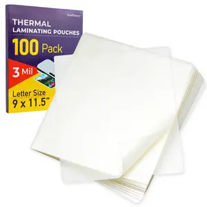 LOTFANCY 100-Pack Clear Thermal Laminating Pouches, 9x11.5-Inch 3mil Plastic Sheets for Business Cards, Photos, Office School Supplies