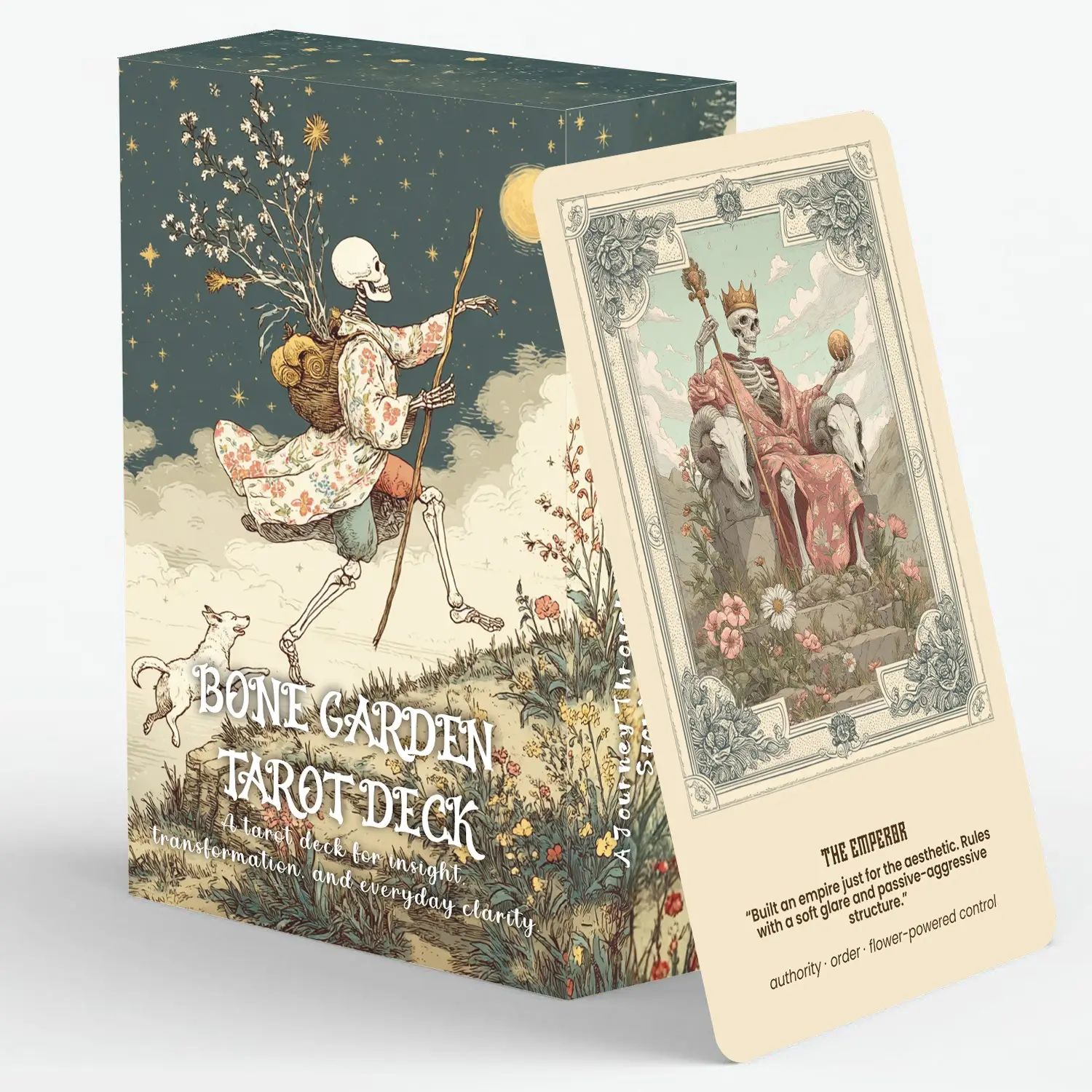 Bone Garden Tarot Cards, Tarot Card Game, Vintage Plant Style, 78 Card Deck, (13 × 8 cm), Inspire Intuition, Deep Reflection, Daily Guidance, Gift for Beginners & Experts