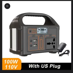 100W 24000mAh LiFePO4 Portable Power Station Mobile Power Supply Solar Generator 220V/110V Charging Station EU/US/UK for Camping