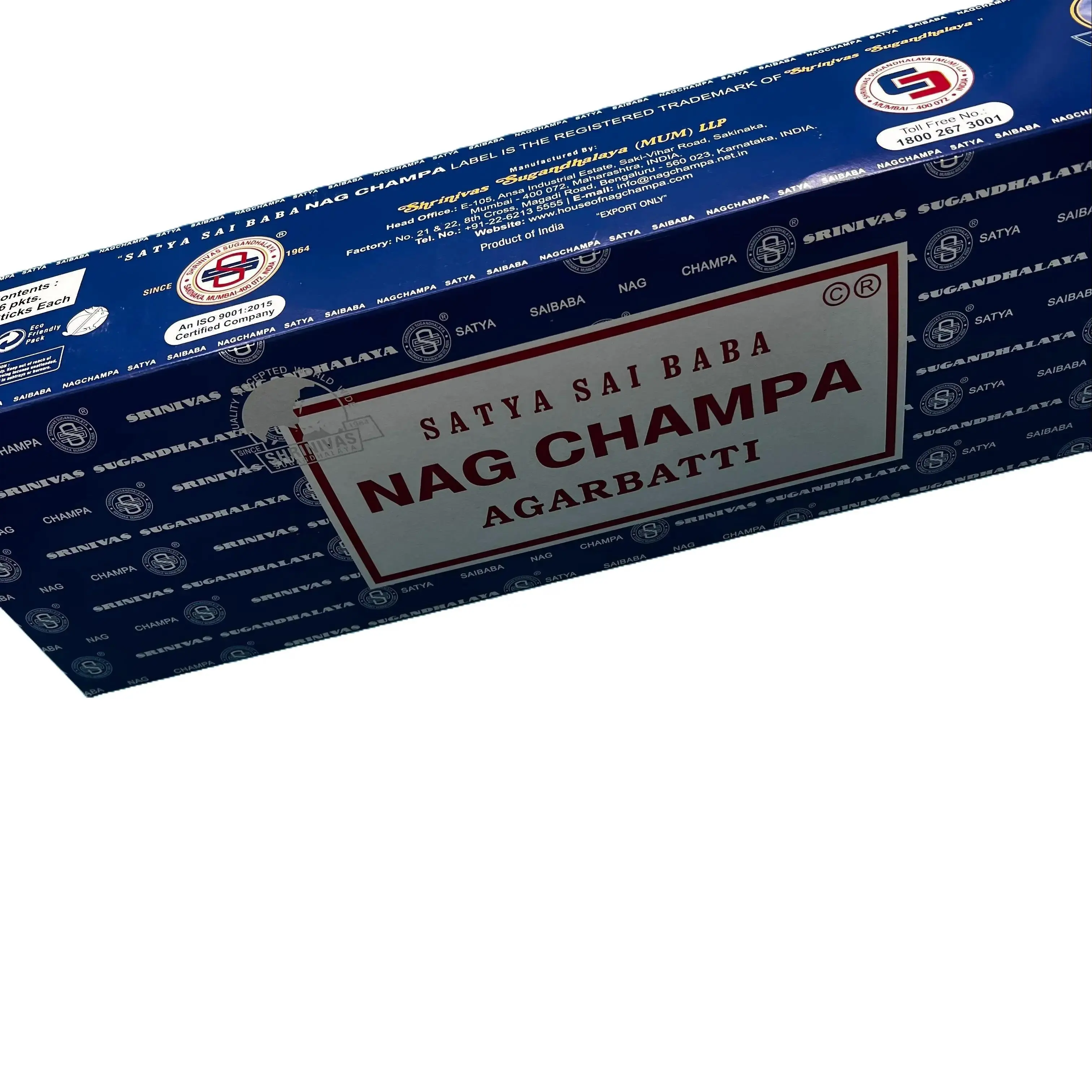 Satya Sai Baba Nag Champa Scented Incense Sticks - 6 Packs (5 Sticks Each) with Sandalwood Bakhoor, Herbal Blend - Calming Home Fragrance, Fruity Aroma, Aroma Infusion, Spiritual Practice Enhancer
