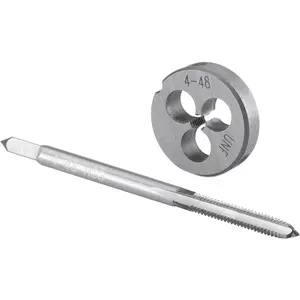 No 4-48 UNF Tap and  Set, 4 x 48 UNF Machine Thread Tap and Round  Right Hand