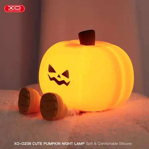 Spooky Halloween Pumpkin LED Lantern - 3-Level Dimmable Silicone Rechargeable Touch Mood Light, USB Mobile Light, Home Decor Items, Unique Room Decor,techvibes