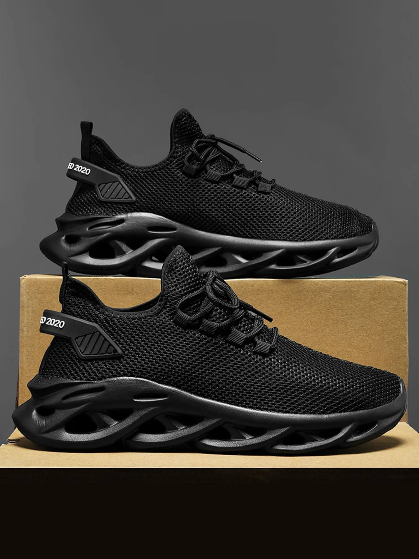 Men's Sporty Lace-Up Low-Top Sneakers, Casual Breathable Athletic Running Trainers for Daily Wear, Versatile Everyday Footwear, Running Style Shoes