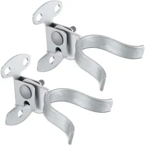 2 Pcs Gate Fork Latch, Suitable for 1-7/8" Fork, Fence Latch Wall Mount for Chain Link Farm Fence Gate Flat Wooden Posts, Pressed Galvanized