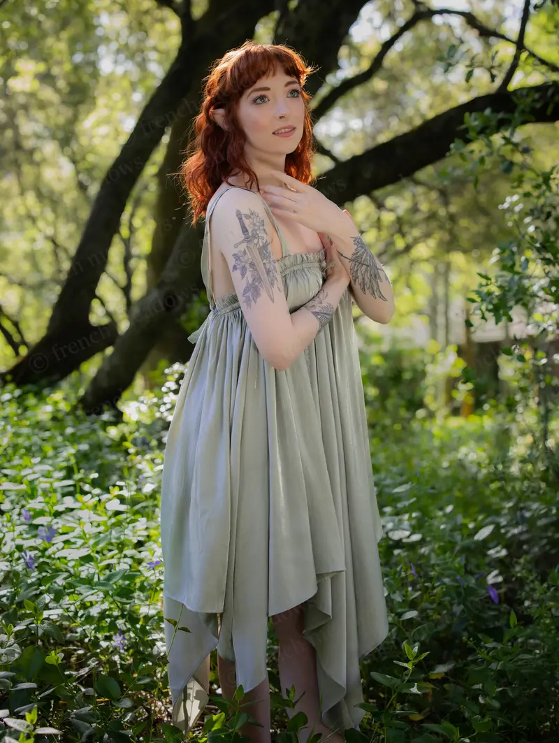 green emerald velvet dress The Iridescent Fairy Dress