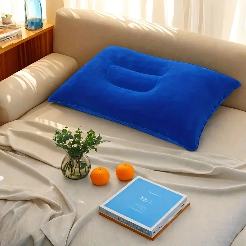 Compressible Inflatable Pillow - Lightweight Foldable Camping Pillow with Buckle Closure, Machine Washable, Suitable for All Seasons, Multi-Purpose for Hiking, Climbing, Traveling, and Outdoor Adventures, Classic Design| Smooth texture