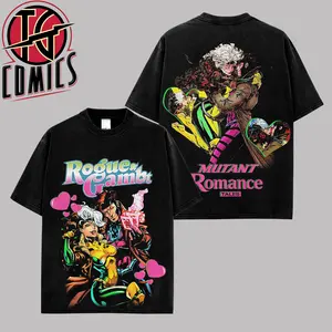 [IG] Rogue & Gambit 'Mutal Romance' Premium Cotton T-Shirt (Made In US), X-Factor MCU Comic Graphic Tee, Super Hero MCU Universe Comics Book Fans Shirt, Comic Book Outfit, Gift For Hero Fans