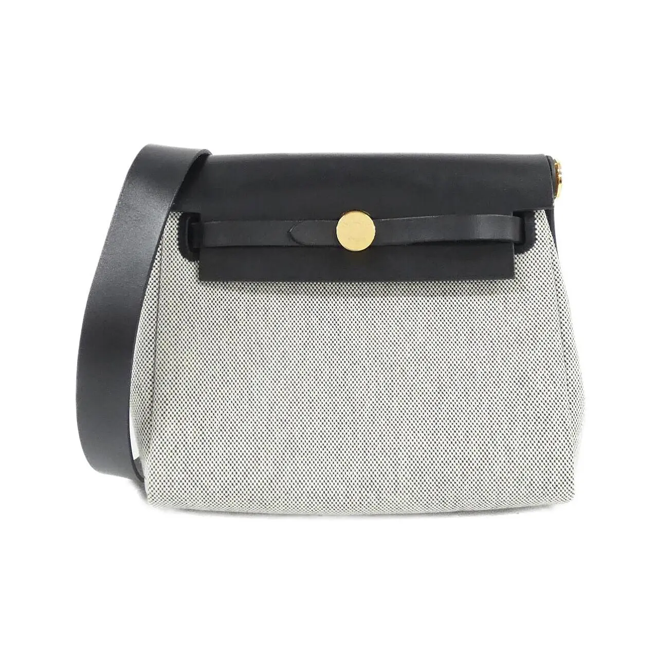 Pre-owned HERMÈS Calfskin Shoulder Bags Hermes Herbag Zip Toile H Viking Vache Hunter Shoulder Bag