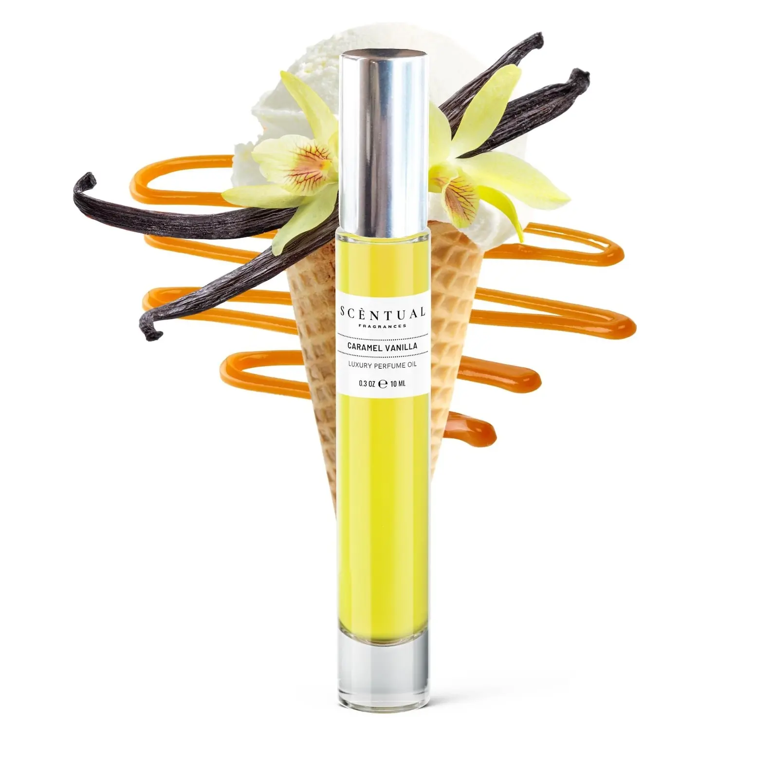 Caramel Vanilla Luxury Perfume Oil Roller, Handcrafted Ultra-Concentrated Women Perfume, Roll-On Fragrance Oil, Long Lasting Rollerball