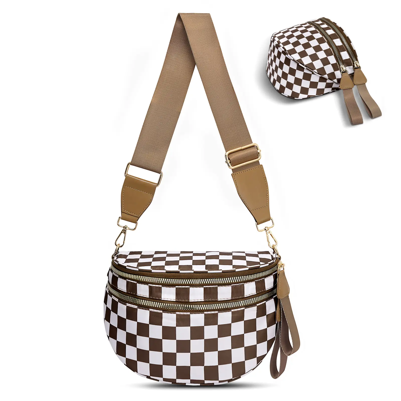 Brown & White Checkboard