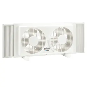 Torando 9 Inch Dual Window Fan with 2-Speed Adjustable, 22-33 Inch Expandable, Manual Air Intake & Exhaust Control, 60W Power, Ideal for Home, Office, Bedroom, Kitchen, White Window Fan