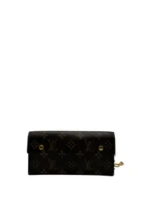 Pre-owned Louis Vuitton COATED CANVAS Small Leather Goods MONOGRAM CANVAS MACASSAR CONTINENTAL WALLET