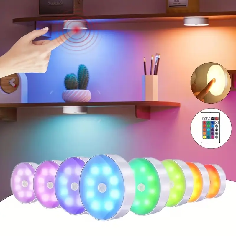 6/3pcs RGB Smart Cabinet Lighting with Dimmer and Timer, USB Rechargeable Battery, Adjustable Color Temperature, Kitchen Shelf, Staircase Light and Shelf Lights, Smart Lamp, Dimmable Lighting