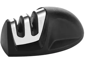 Knife Sharpener, 2-Stage Preset Coarse & Fine Slots Knife Sharpening, Professional Knife Sharpeners for Kitchen Knives (Black)