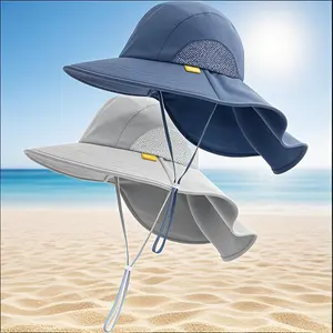 KHB42 Toddler Baby Sun Hat UPF 50+ Sun Protective Bucket Hat for Boys Girls Summer Beach Hats
