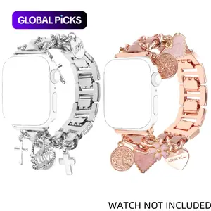 Fashionable Watch Band with Unique Pendants, 2 Counts Replacement Watch Band for iWatch Series 10 9 8 7 6 5 4 3 2 SE Ultra, Smart Watch Accessories, Smart Watch Straps #GLOBAL PICKS
