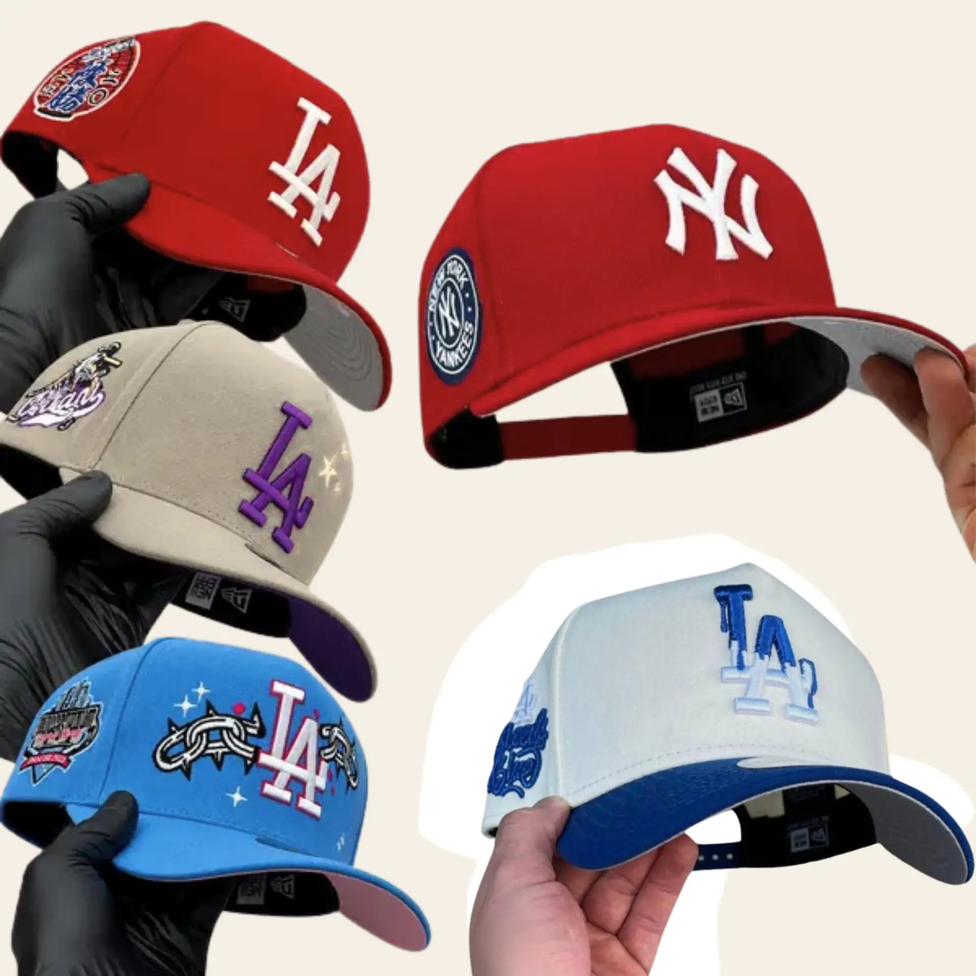 New Era MLB New York Yankees Los Angeles Dodgers 9FORTY 59FIFTY Cap – Fitted Snapback Gorras Hombre Mujer, Adjustable Trucker Baseball Hat, Curved Brim Streetwear Style, Vintage Athletic Fashion, TikTok USA Favorite, USA 2026 Edition