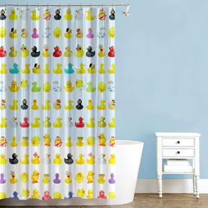 Splash Home Duckies PEVA 4G Shower Liner, Lightweight Shower Curtain Liner with 12 Rustproof Metal Grommet Holes 70" W x 72" H, Waterproof Shower Curtains for Bathroom Plastic Vinyl