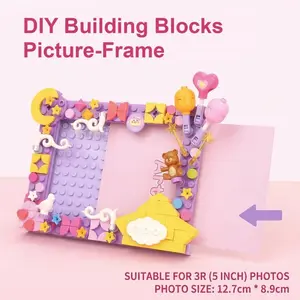 Creative DIY Block Frame, Star Moon Teddy Bear Cloud Decor, Adjustable Wall-Mounted, Perfect for Desk Decoration, Birthday Gift, Party Gift, Photo Frame