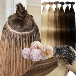 2025 Arrivals Wholesale [Micro Beads Hair Extensions] 50 Strands Micro Beads Hair Extensions |   10 Colors Natural Straight Human Hair for Women, 12-24 Inches, Add Volume & Length, Blonde Brown Black European Hair, 30g Nano Ring Links