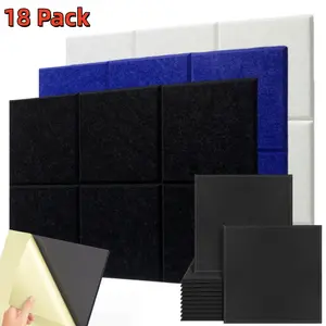 18 Pack 12"x12"x 0.4" Self Adhesive Cork Boards for Walls, Acoustic Foam Sound Proofing Panel Noise Insulation Foam Tiles Fits for DIY Drawing Pin, Sound Panels, Studio Foam for Wall and Ceiling, Foam Decorative Art Panels for Recording Studio Room