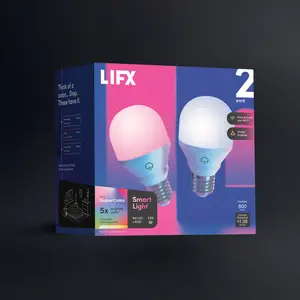 LIFX SuperColor Smart Light 2-Pack - 800 Lumens