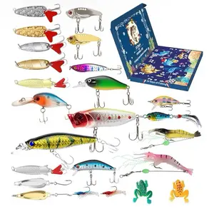 24-Piece Fishing Lure Kit Tackle Box Set - Premium Bass Lures Variety Pack