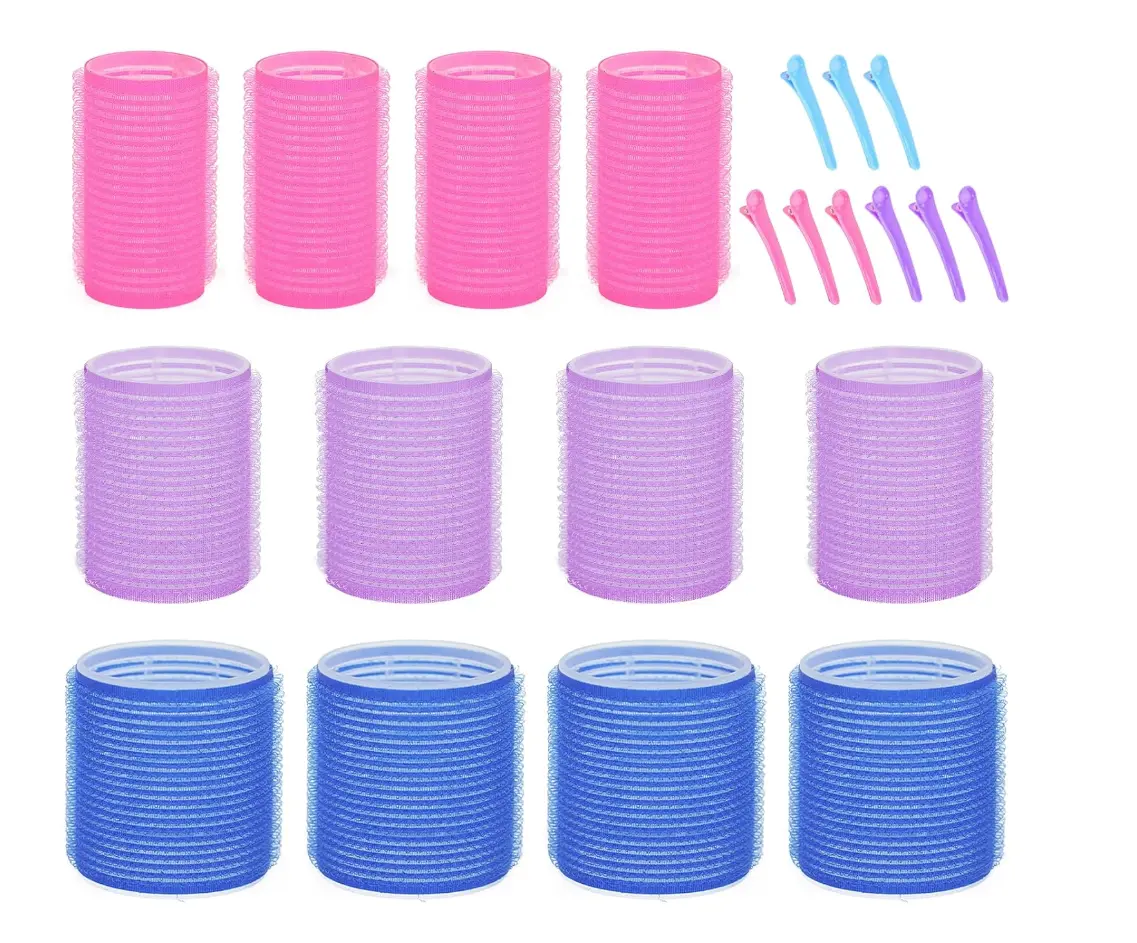 Hair Rollers for Blowout Look Long Hair, 21 PCS Self Grip Hair Rollers for Long Medium Short Hair Styling Curling Tools DIY Hair Curlers to Sleep In Haircare Gift
