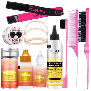 Goiple Beginner Lace Wig Set, Long-Lasting Invisible Adhesive, Lace Glue, Strong Natural Hold, Hair Extension Remover, Control Wig Kit