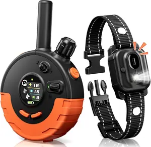 Dog Shock Training Collar with Remote, 4/5 Mile Range, IPX7 Waterproof, Beep (1-8), Vibration & Boosted Shock (1-16), SOS & LED Light, for Small Medium Large Dogs