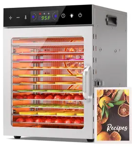 Slendor 8/12-Tray Large Capacity Food Dehydrator with Digital Timer &Adjustable Temperature Control for Jerky, Fruits, Herbs,With Overheat Protection,  BPA-Free