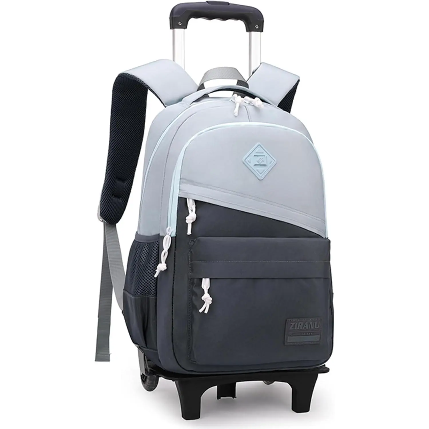 Rolling Backpack, Wheeled Backpack for Boys & Kids, 20L Capacity, Grey, Adjustable, Water Resistant Rolling Backpack, Wheeled Backpack for Boys & Kids, 20L Capacity, Grey, Adjustable, Water Resistant