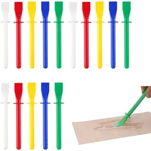 15-Piece Silicone Brush and Plastic Applicator Tool Set Suitable for Epoxy Resin Woodworking Crafts Adhesive Application Flat Bottom Projects Durable Easy to Clean Brush and Applicator