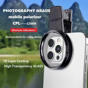 OUT DOOR Photography CPL Fliter 5-piece set. Glass Mobile Photography Polarizer Lens with Clip to Eliminate Reflection HD Filter Polarization