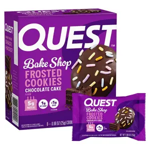 Quest Nutrition Frosted Cookies - 8 Count, 5g per Cookie, Chocolate Cake Flavor, 1.9g Calories per Cookie