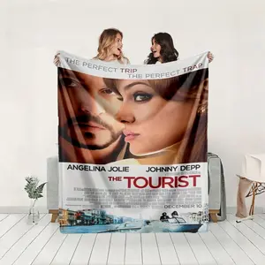 1 piece The movie "Gone in Sixty Seconds" starring Angelina Jolie and Johnny Depp_1210 themed flannel blanket - Oversized comfortable fluffy sofa blanket, suitable for beds and sofas, modern geometric pattern design, all-season multi-purpose use