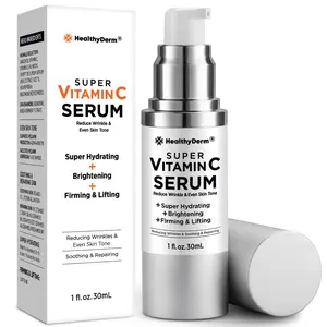 Super Vitamin C Serum for Women: Vitamin C & E, Hyaluronic Acid, Caffeine, Hydrating, Lifting, Face Wrinkle & Spots Reduction, Anti-Aging Skincare