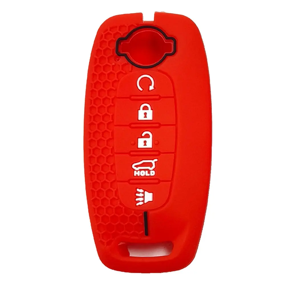 5 Buttons Keyless Cover Protector Car Key Protector Silicone Key Fob Cover Car Key Accessory Fit for Nissan Rogue Pathfinder Sentra 2023 2024