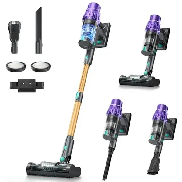 Nw 8Lbs Cordless Vacuum Cleaner Lightweight Handheld Stick Vac with Removable Battery & Charging Dock, Deep Clean Carpet, Pet Hair & Hard Floors