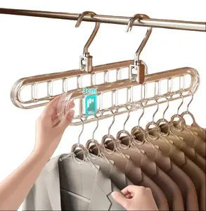 3/5-Pack Magic Space-Saving Hangers Heavy-Duty 9-Hole Folding Clothes Organizer 360° Rotating Anti-Slip Closet Storage Pro for Dorm & Small Wardrobes Industrial-Grade Durability Plastic Hanging bedroom house