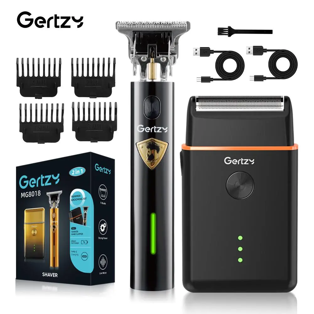 GERTZY Men's Electric Foil Shavers, Cordless Portable Shaver and Grooming Kit, Beard and Body Hair Trimmer Set, USB Rechargeable Lithium Battery, Father's Day and Christmas Gift, Rechargeable Shaver Machine, Personal Care Appliances