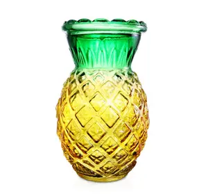 BarConic® 20 oz Pineapple Glass Cup - Retro Hawaiian Tumbler for Cocktails, Tumblers