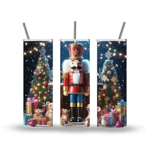 20oz Stainless Steel Tumbler Nutcracker Surrounded by Mice