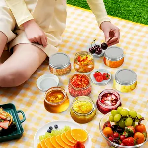 MGKKT 12-Pack 4oz Wide Mouth Glass Mason Jar Pitchers, Heavy-Duty Kitchen Containers with Leak-Proof Filter Lids for Water, Juice