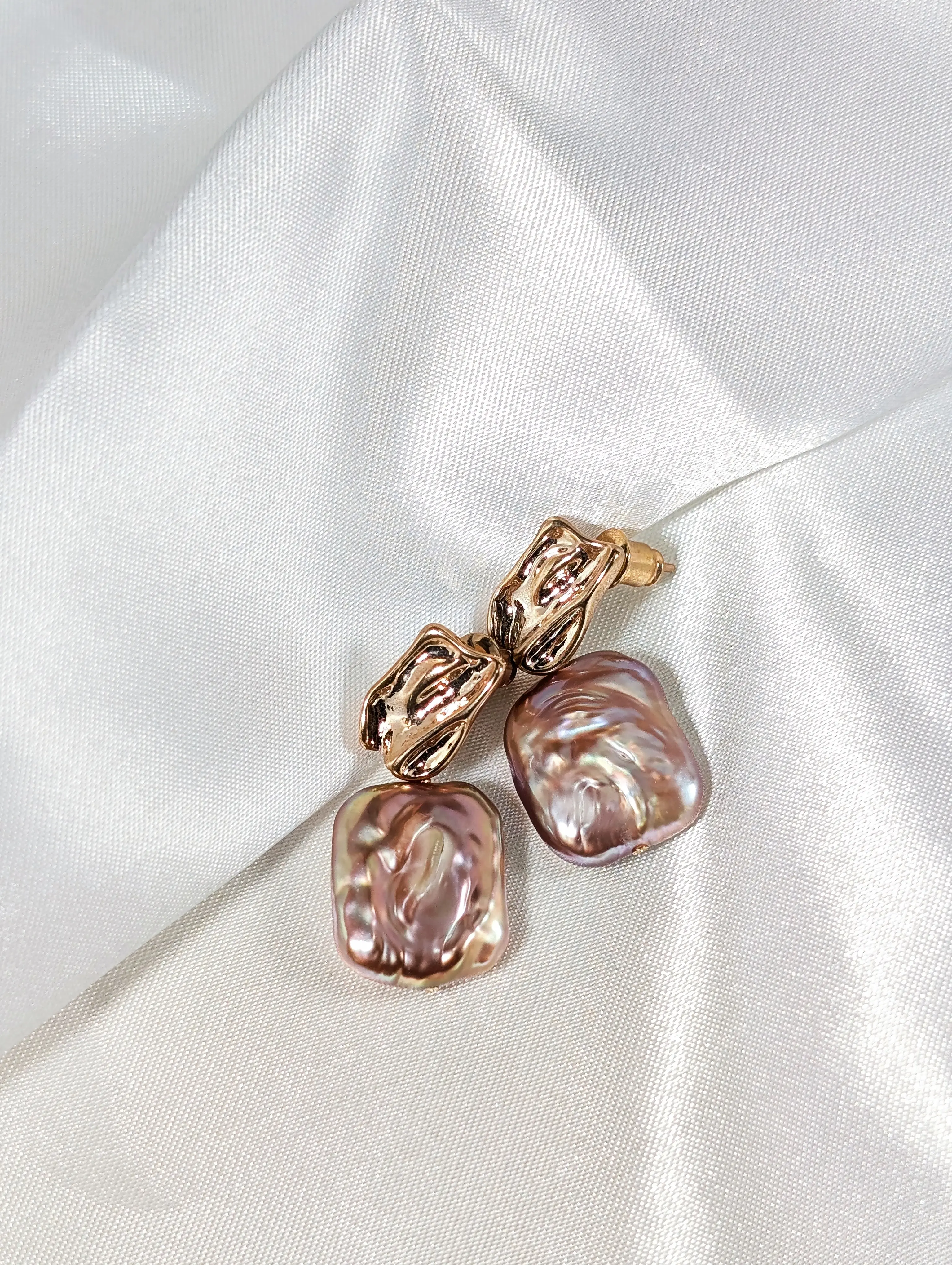 Purple Baroque Earrings - Handmade Artisan Jewelry
