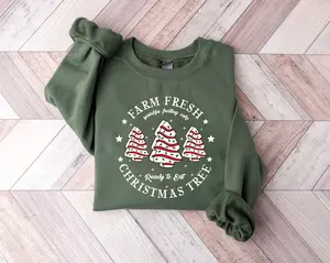 Farm Fresh Christmas Tree Sweater, Christmas Tree Cake Sweater, Christmas Cake Sweatshirt, Christmas Crewneck, Christmas Sweater For Women
